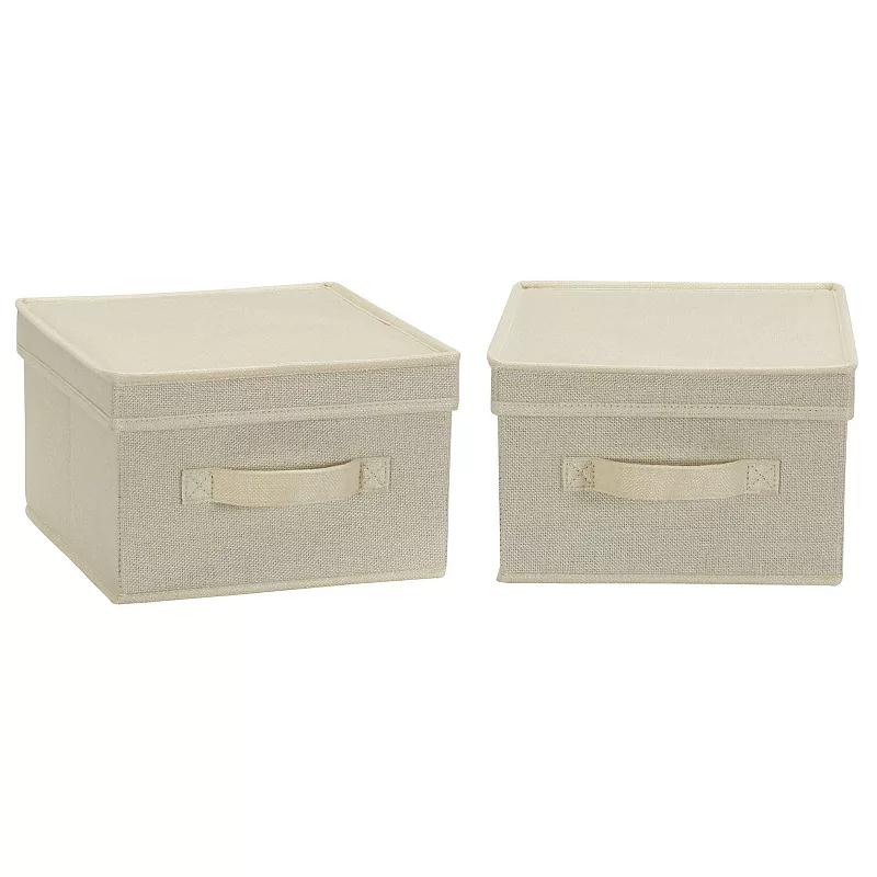 Household Essentials Medium Canvas Storage Boxes with Lids