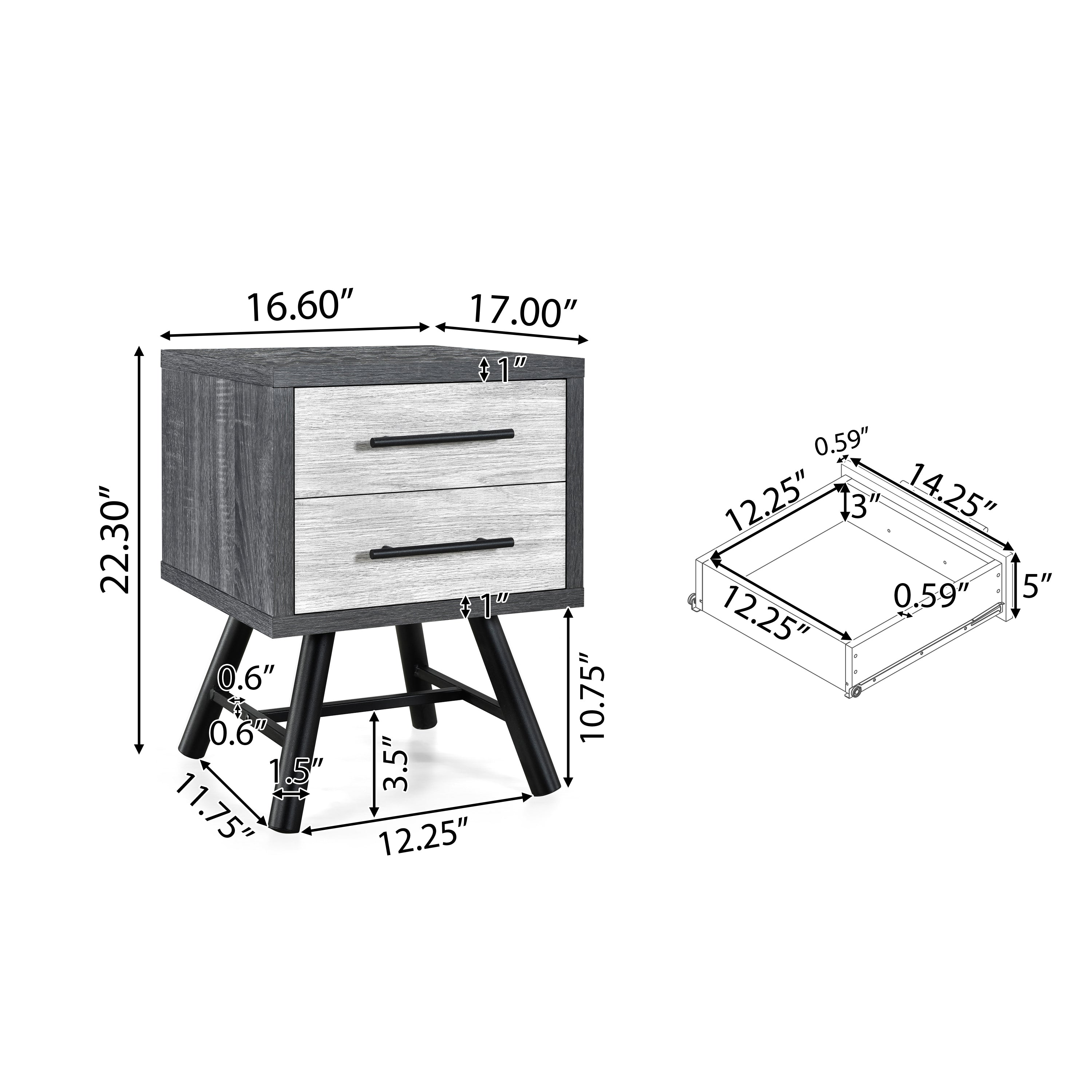 Amariana Mid-Century Modern Nightstand