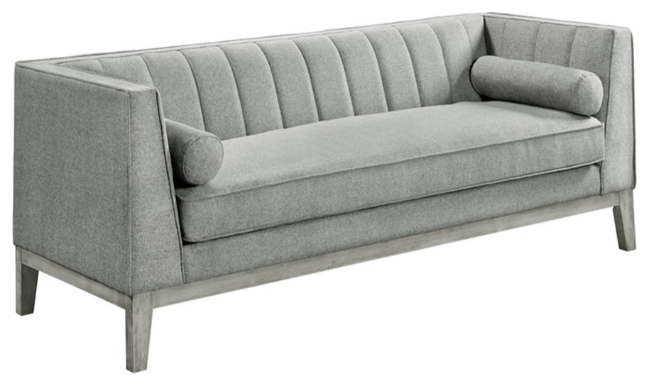 Picket House Furnishings Hayworth Sofa in Charcoal   Farmhouse   Sofas   by Homesquare  Houzz