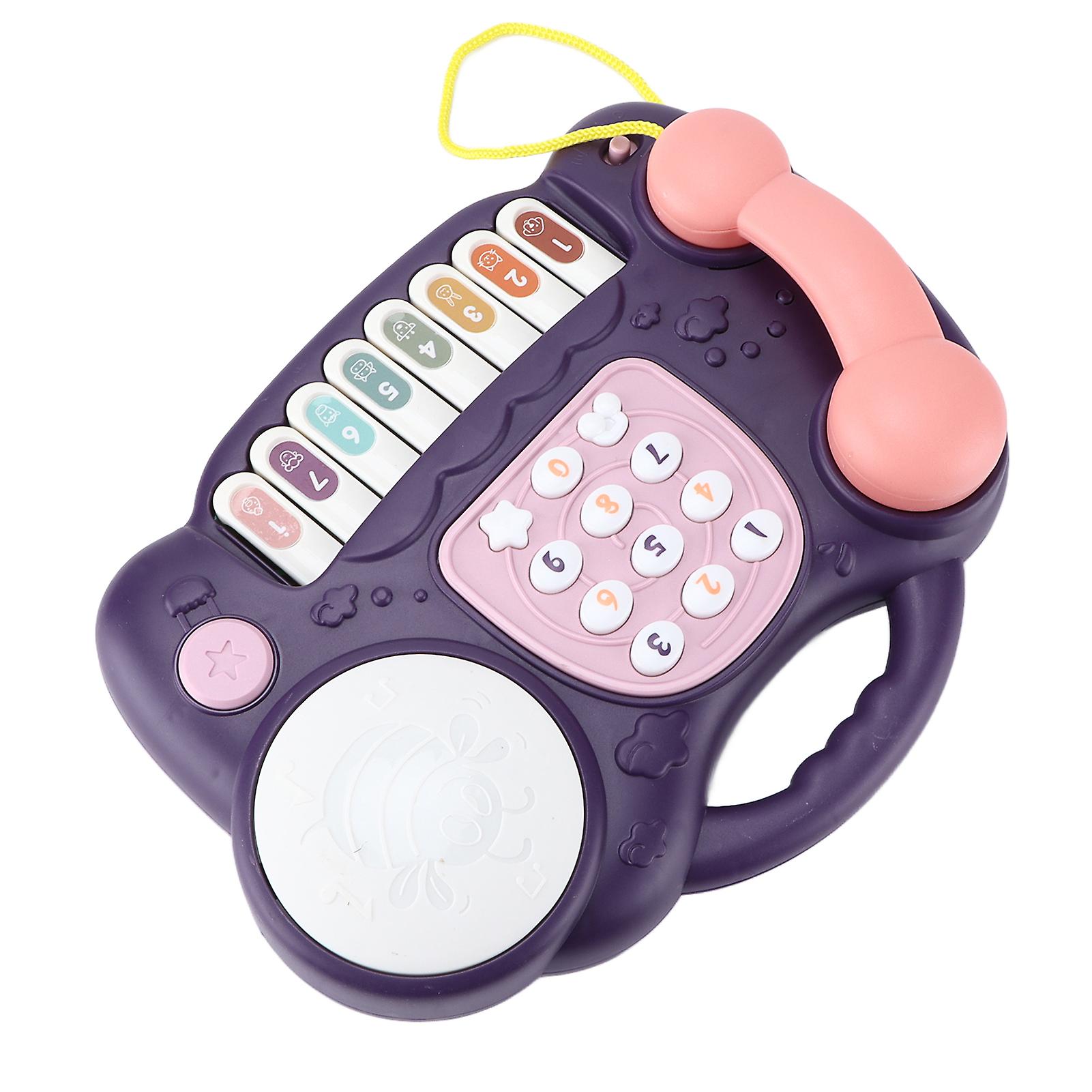 Telephone Toys 10 Learning Function Interactive Games Colorful Light Children's Music Learning Toyspurple