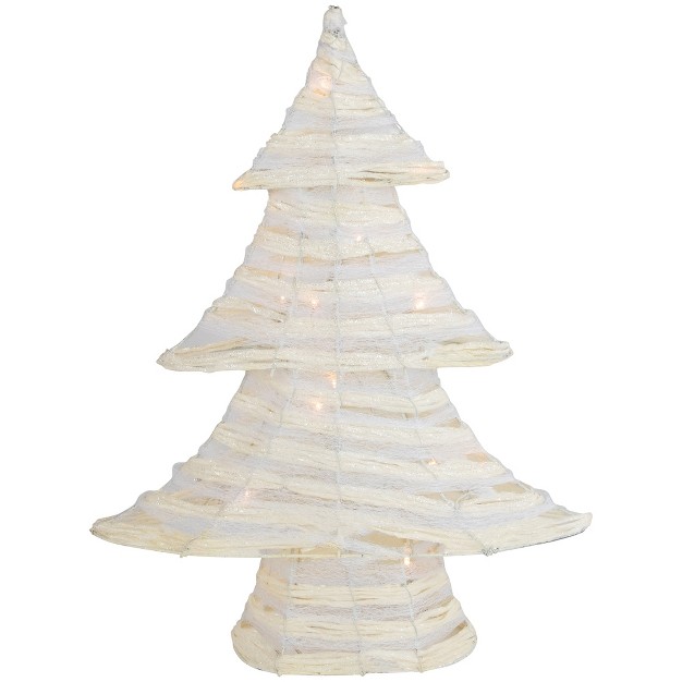 Cream Battery Operated Led Lighted Christmas Tabletop Tree