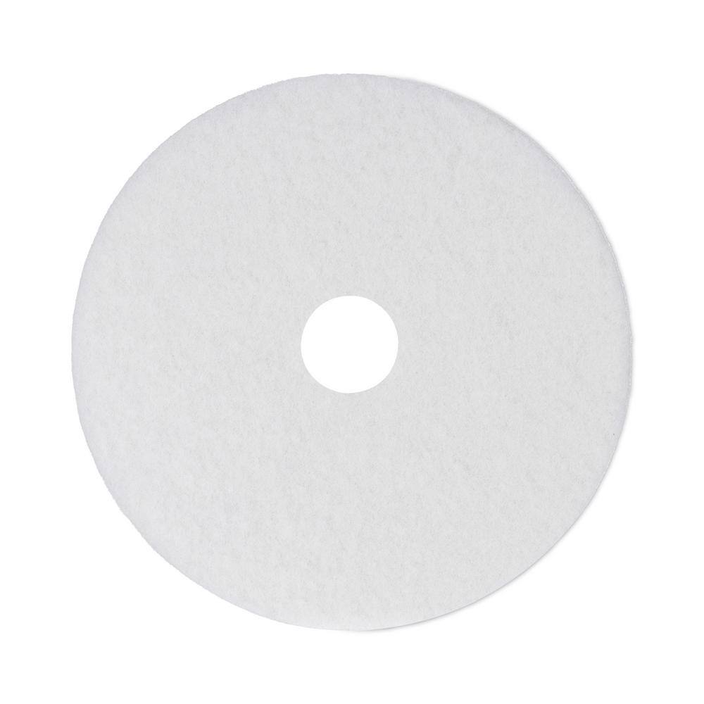 Boardwalk 14in. Diameter White Polishing Floor Pads (5-Pack) BWK4014WHI