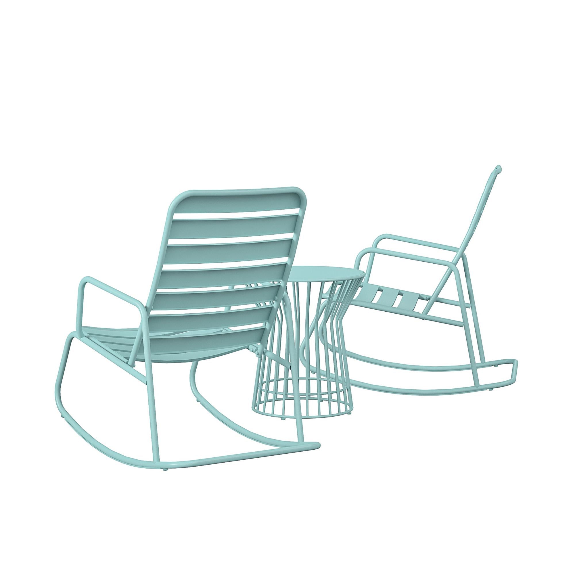 Novogratz Poolside Gossip, Roberta Outdoor/Indoor Rocking Chair, Aqua Haze