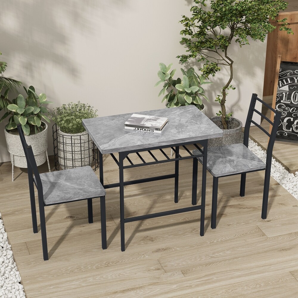 3 Piece Dining Table Set with 2 Chairs