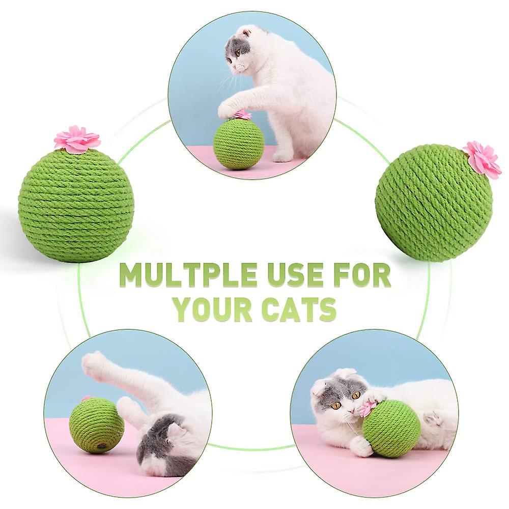 Tumbler Cactus Cat Toys Interactive Scratcher Sisal Ball Catnip Kitten Toys Scraper Tree Tower For Indoor Play Hunting Exercise