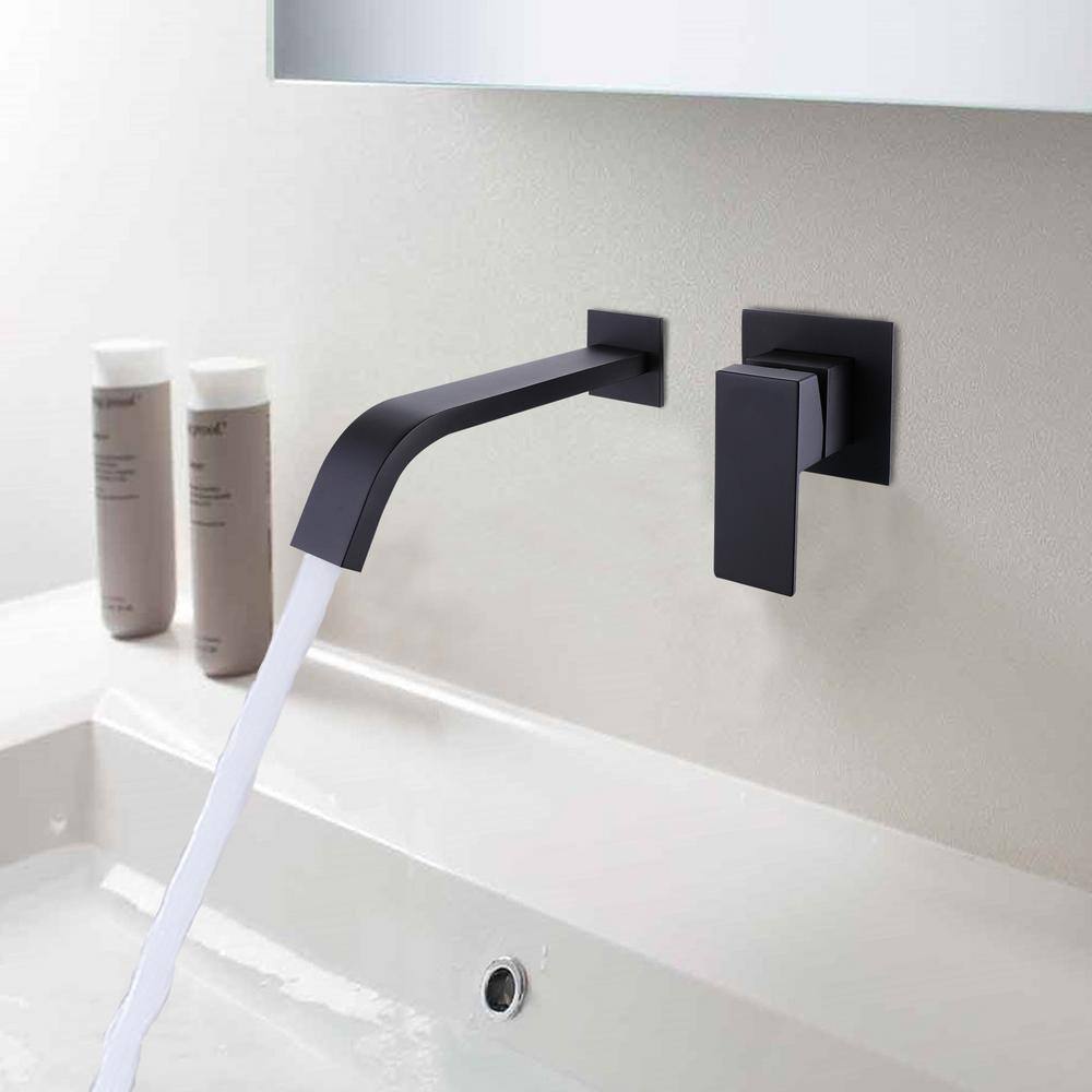 WELLFOR Single-Handle Wall Mounted Faucet in Matte Black RB0769