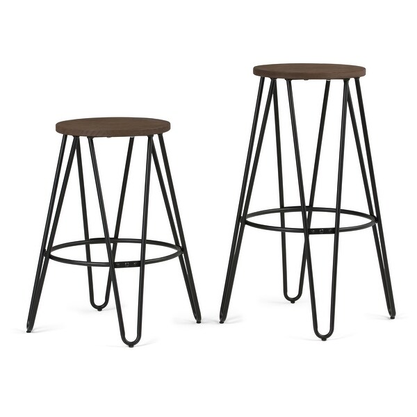 WYNDENHALL Kendall Industrial Metal Counter Height Stool with Wood Seat