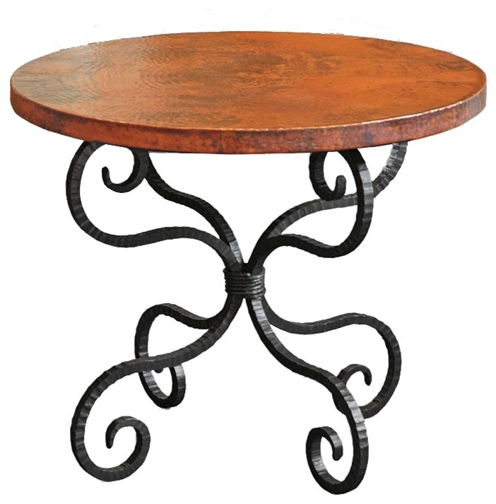 Alexander End Table With 30 quotRound Top   Traditional   Side Tables And End Tables   by Timeless Wrought Iron  Houzz