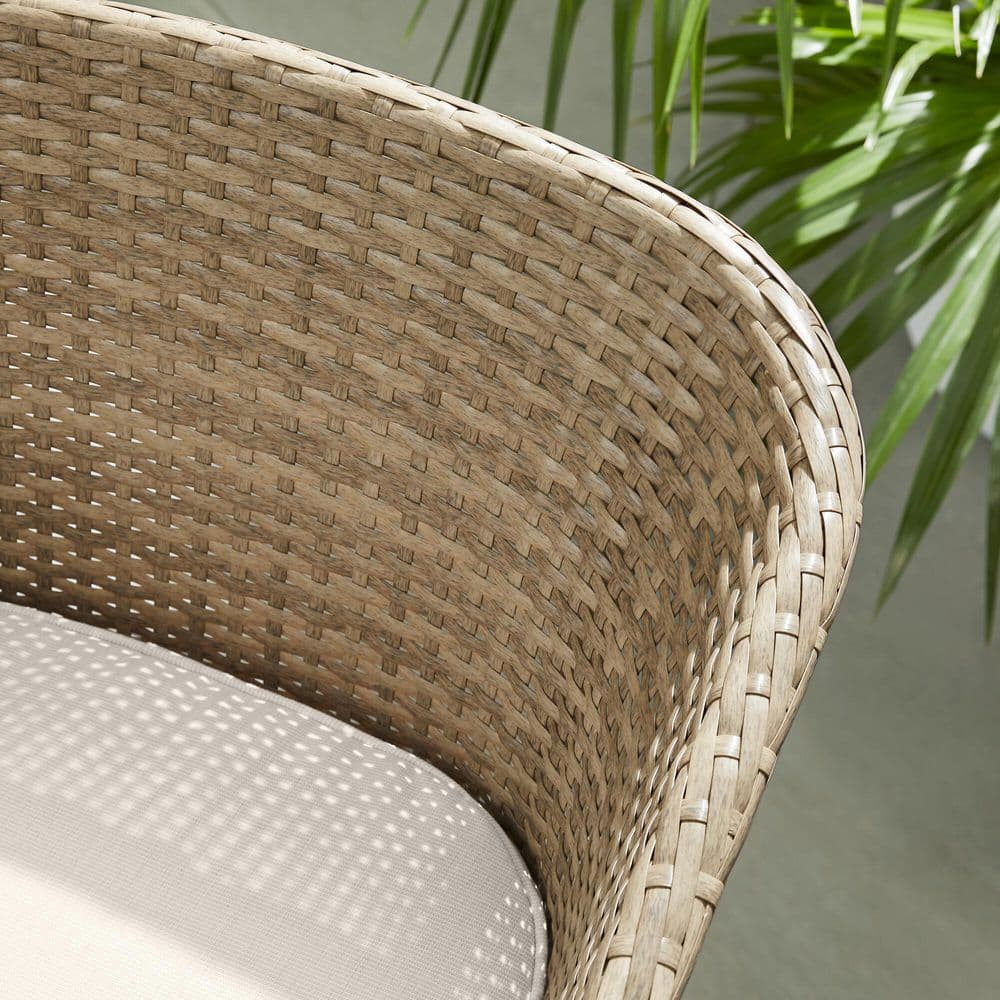 StyleWell Victoria Woven Barrel Back Wicker Outdoor Lounge Chair with Biscuit Cushions (4-Pack) GC-11584-SSR-4