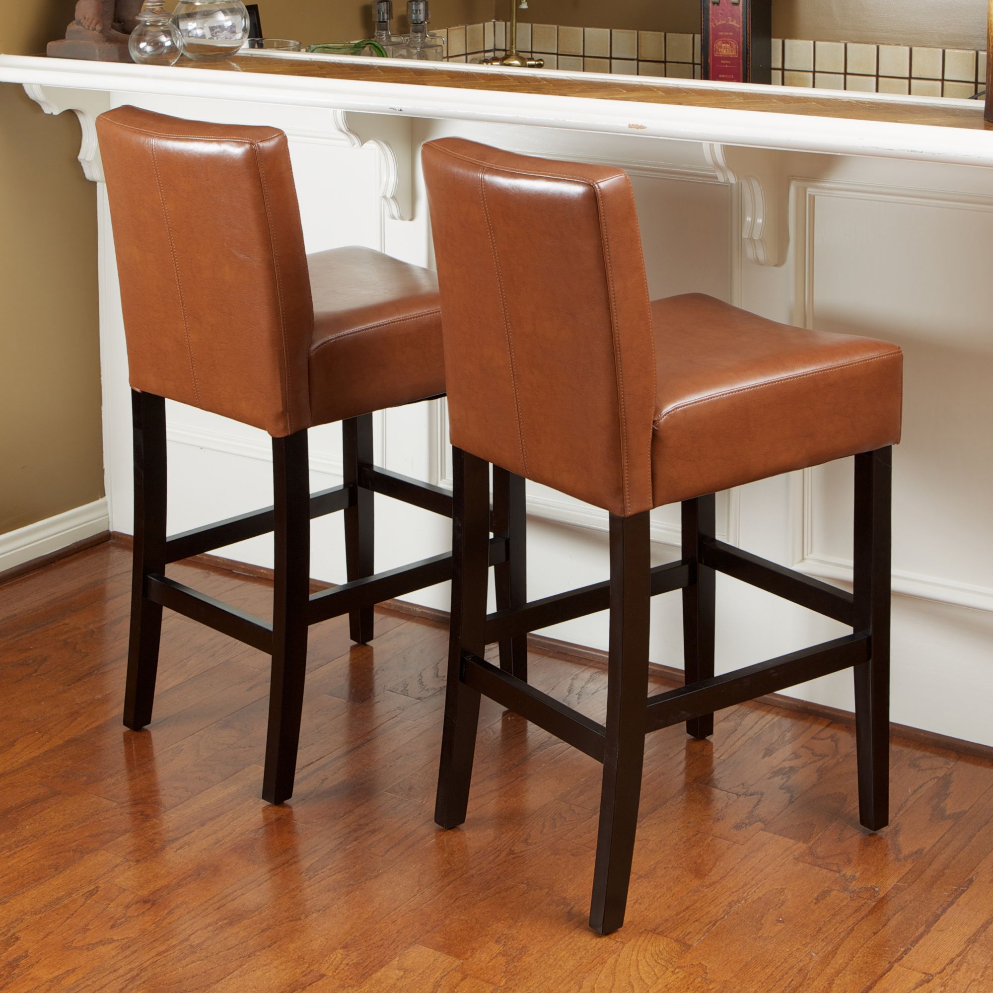 Set of 2 Hazelnut Brown Contemporary Counter Stools 37