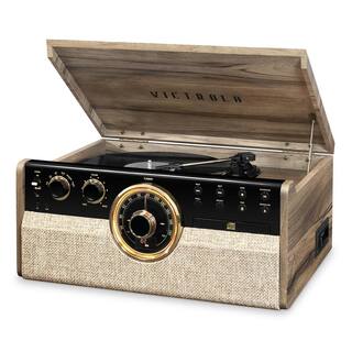 🎉Limited Time Offer🎉Victrola 6-in-1 Empire Mid Century Modern Bluetooth Record Player VTA-270B-FNT