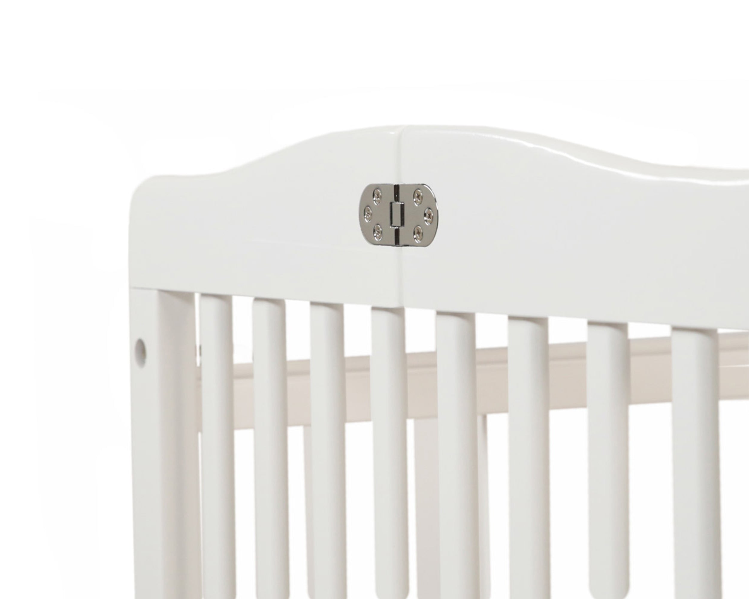 L.A. Baby Little Wooden Folding Portable Mini Crib with Mattress, White