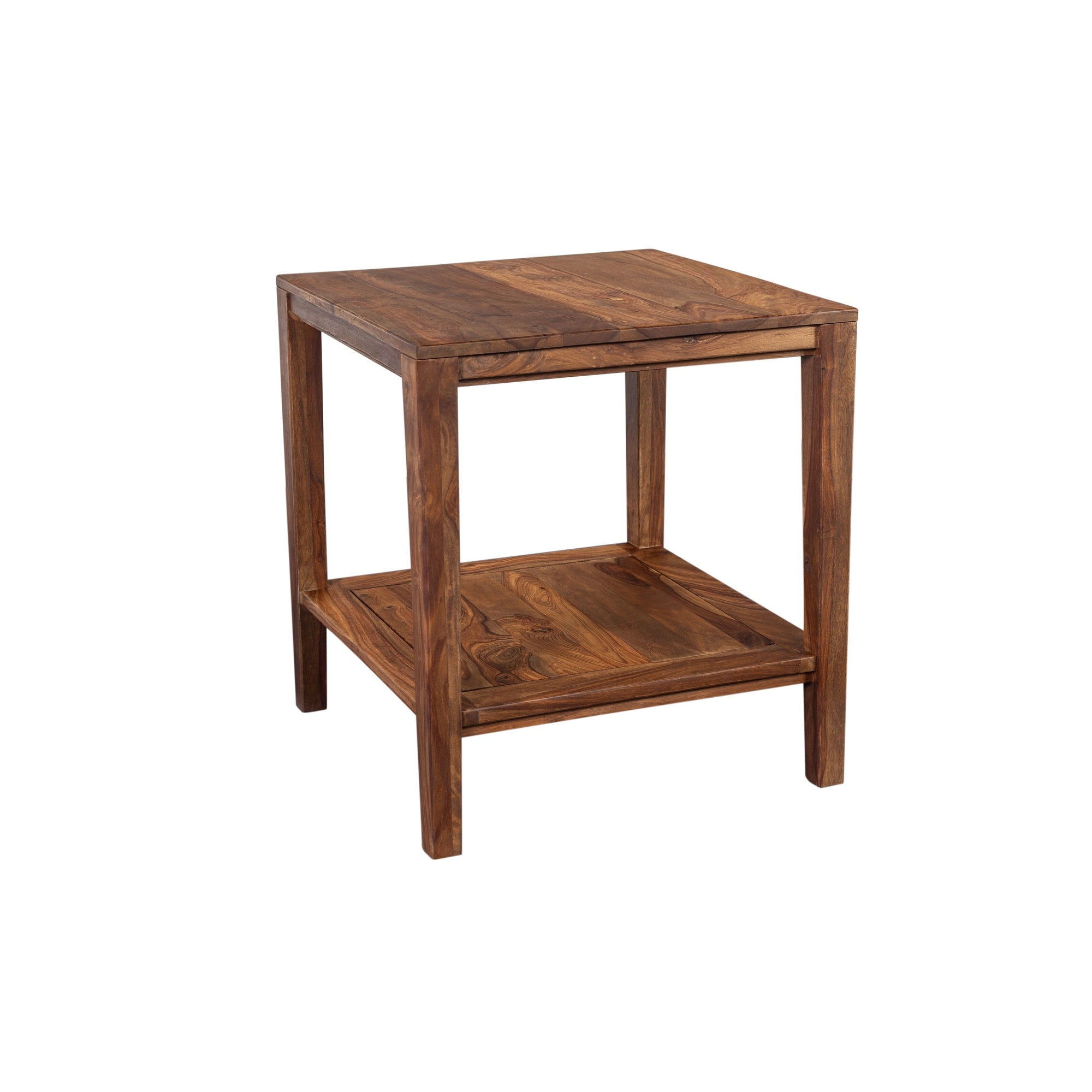 Porter Designs Fall River Solid Sheesham Wood End Table， Natural