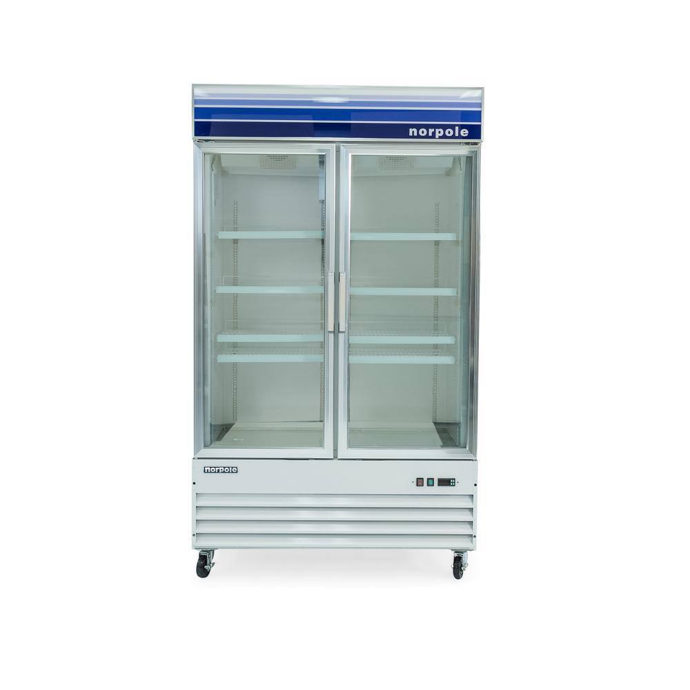 Norpole 29 cu. ft. Glass Door Reach-In Commercial Merchandiser Upright Freezer in White NPGF2-S