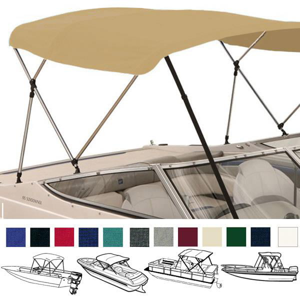 EliteShield 3 Bow Bimini Top Boat Cover Beige 3 Bow 72