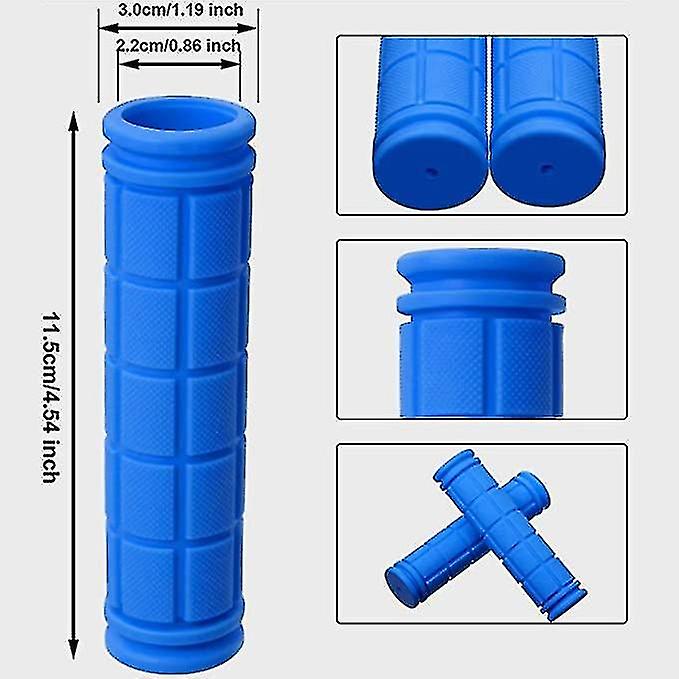 1 Pair Mountain Bike Handlebar Grips， Soft Rubber Anti Slip Bicycle Handle Bar Grips For Bicycle Acc