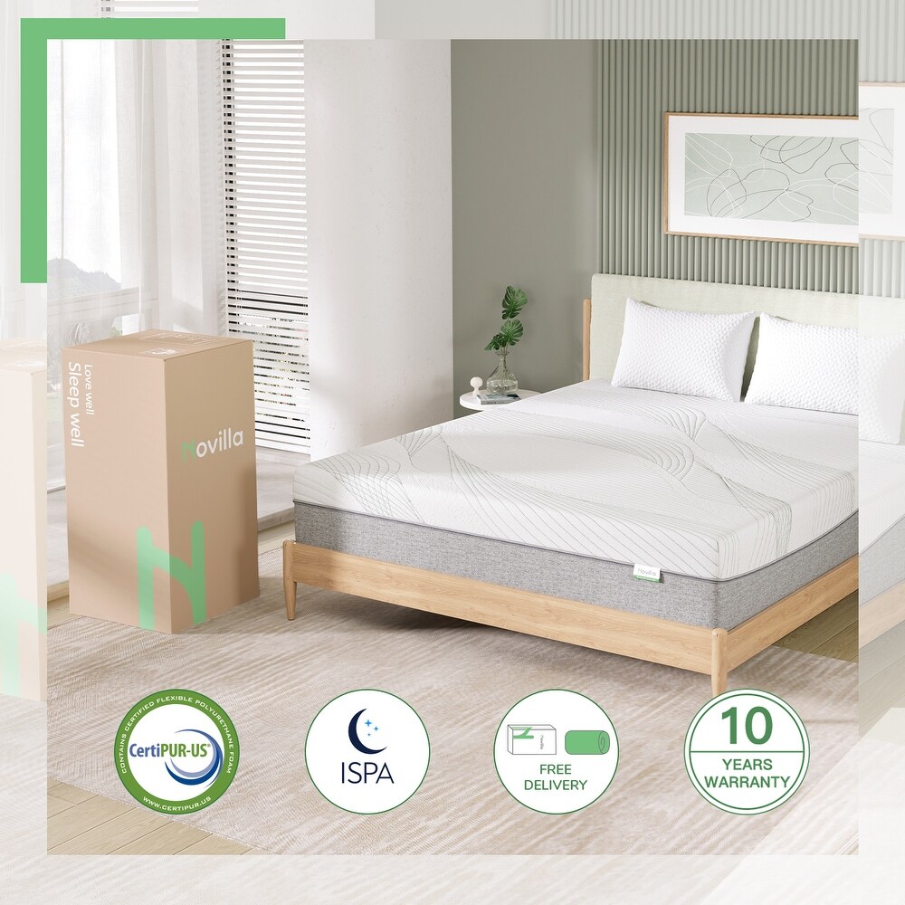 Novilla 12 inch Medium Firm Gel Memory Foam Mattress in a Box