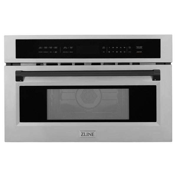 ZLINE 30” 1.6 cu ft. Built-in Convection Microwave Oven in Fingerprint Resistant Stainless Steel and Matte Black Accents