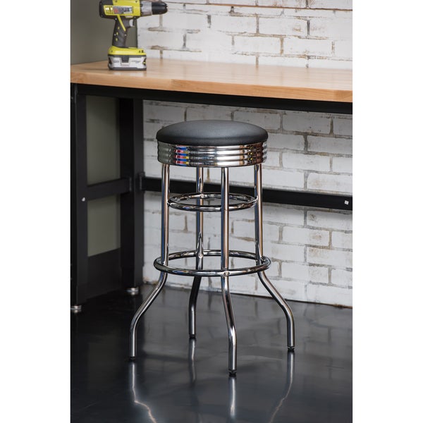 TRINITY Chrome Swivel Bar Stool