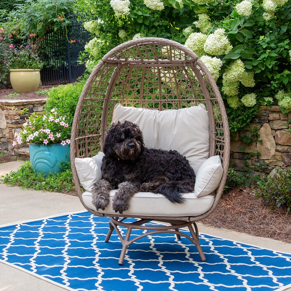 Rio Vista Sandstone Swivel Egg Chair with Cushions   30\