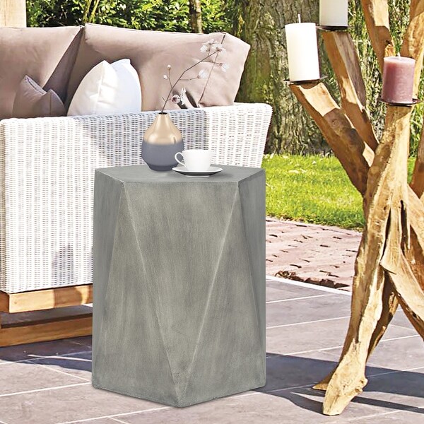 Adeco Modern Concrete Indoor Outdoor Hexagon Side Table