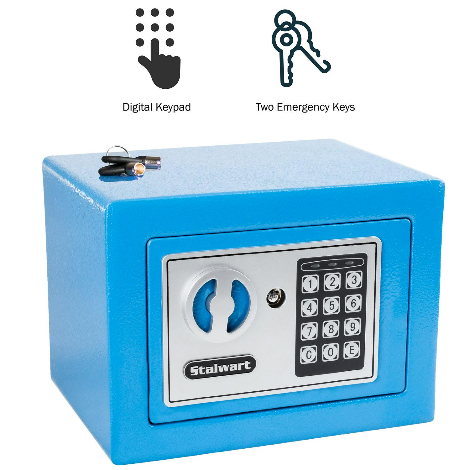 Stalwart Safe a Portable Digital Electronic Security Safe Box (Blue)