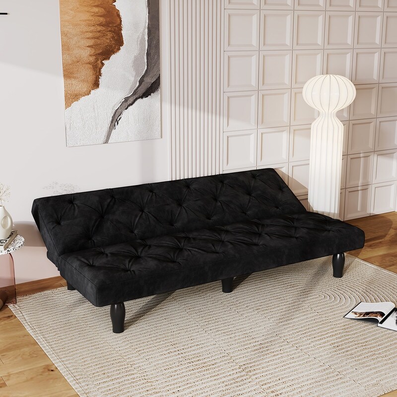 66'' velvet sofa convertible into sofa bed  suitable for family living room  apartment  bedroom