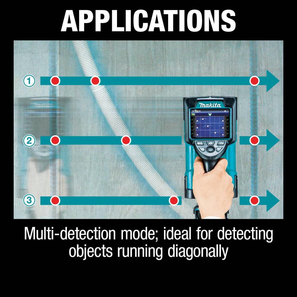 Makita 18V LXT LithiumIon Cordless Multi-Surface Scanner Kit (2.0Ah) with Interlocking Storage Case DWD181R1J from Makita