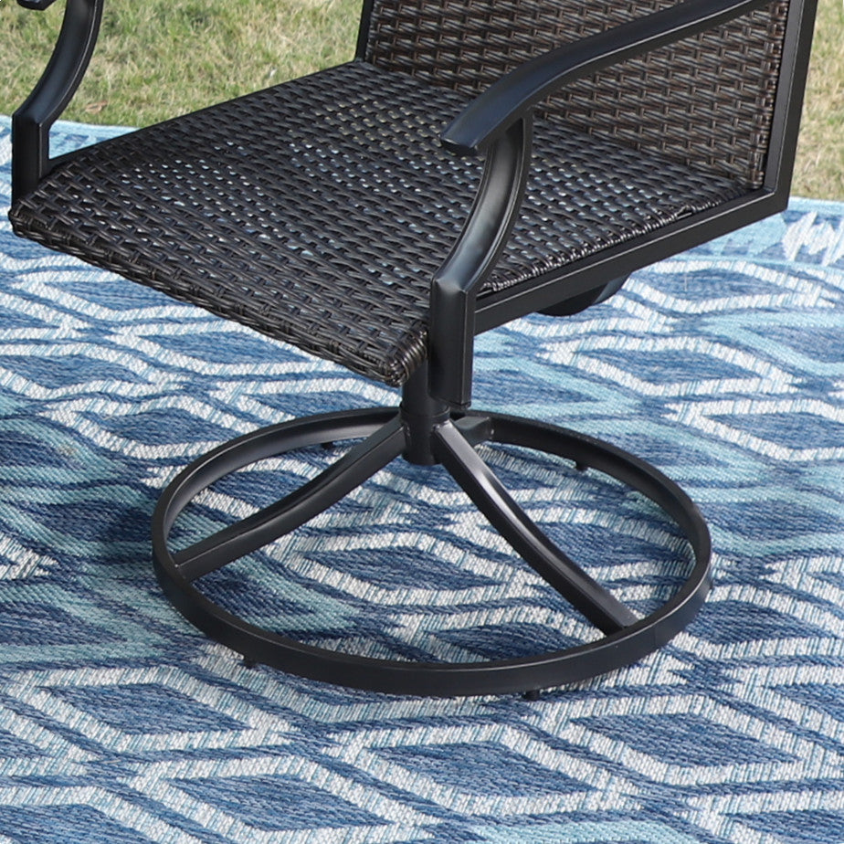 MF Studio Patio Dinning Chair Outdoor Wicker Swivel Chairs Set of 2 Brown