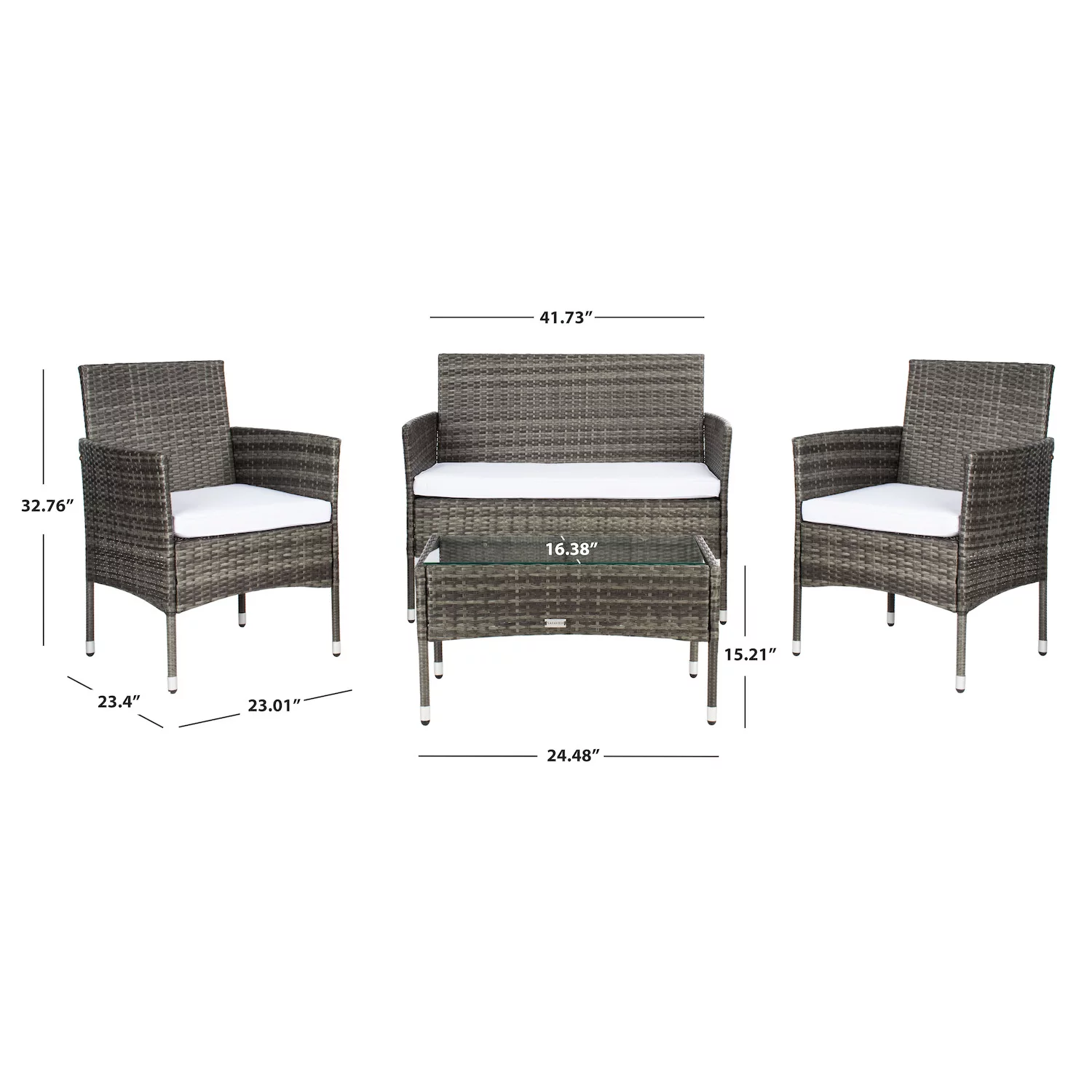 Safavieh Abdul Loveseat， Chair and Coffee Table 4-piece Set