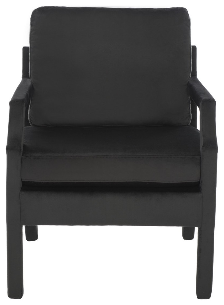 Jillian Upholstered Arm Chair Black Velvet   Transitional   Armchairs And Accent Chairs   by Peachtree Fine Furniture  Houzz