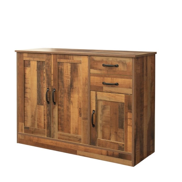 Modern Wood Buffet Sideboard with 2 doorsand1 Storage and 2drawers -Entryway Serving Storage Cabinet Doors-Dining Room Console