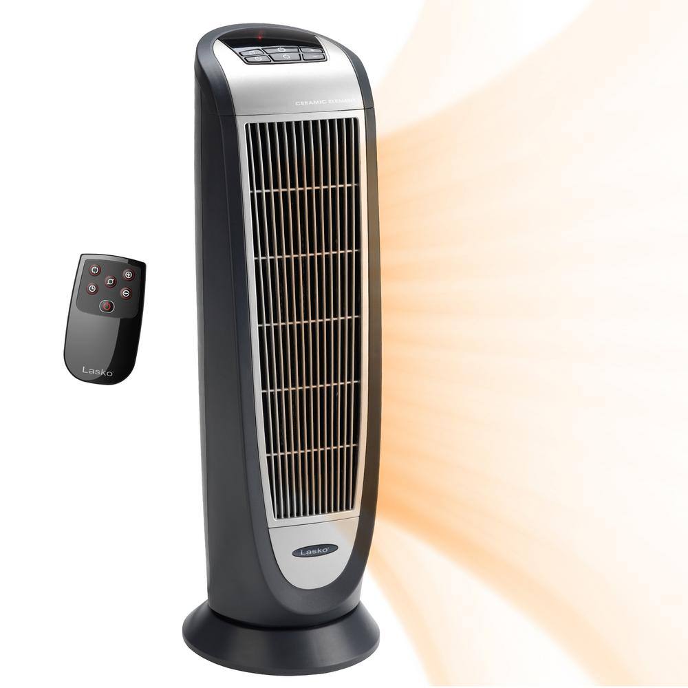 Lasko Tower 23 in. 1500-Watt Electric Ceramic Oscillating Space Heater with Digital Display and Remote Control 5160