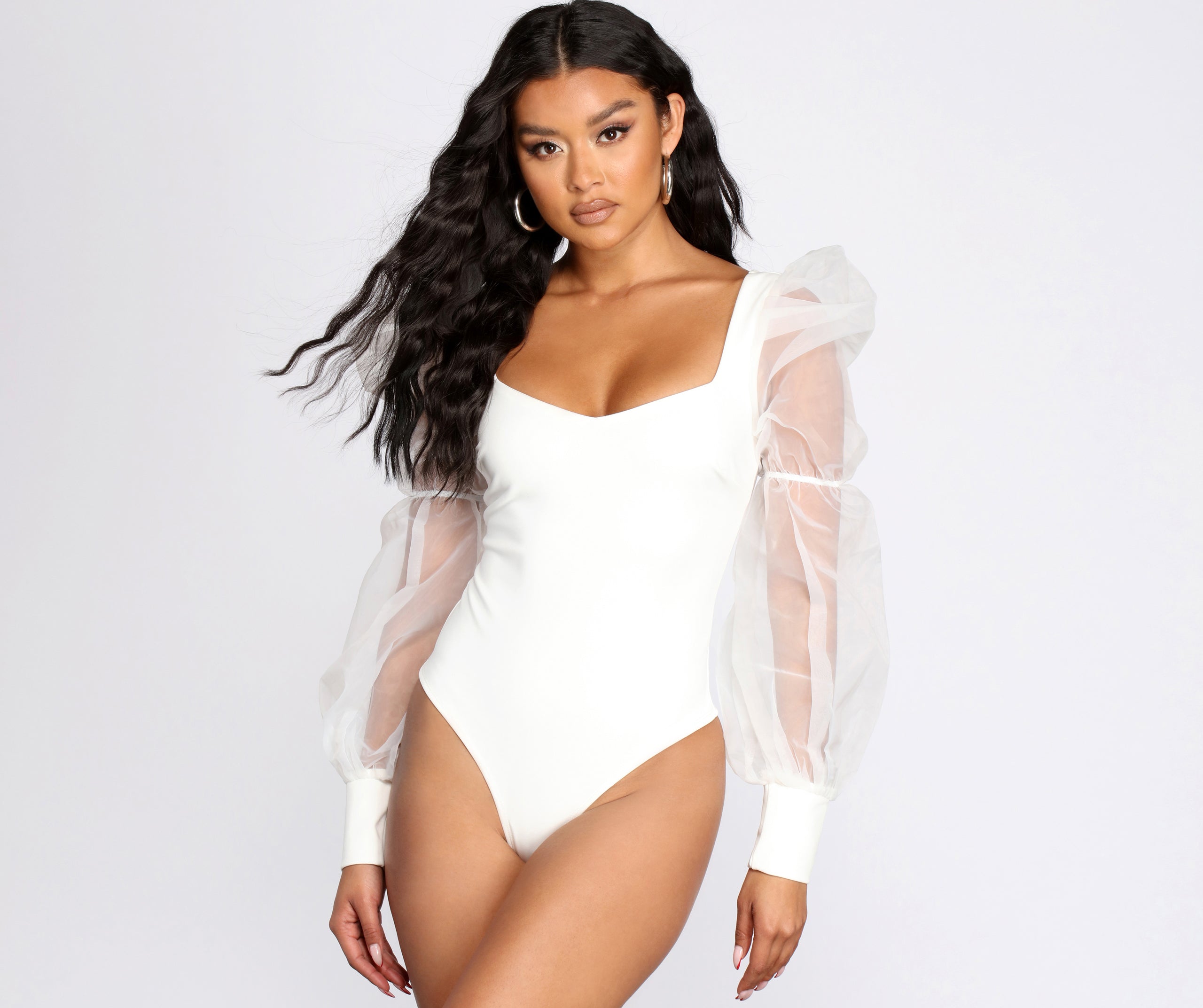 Essential Organza Puff Sleeve Bodysuit