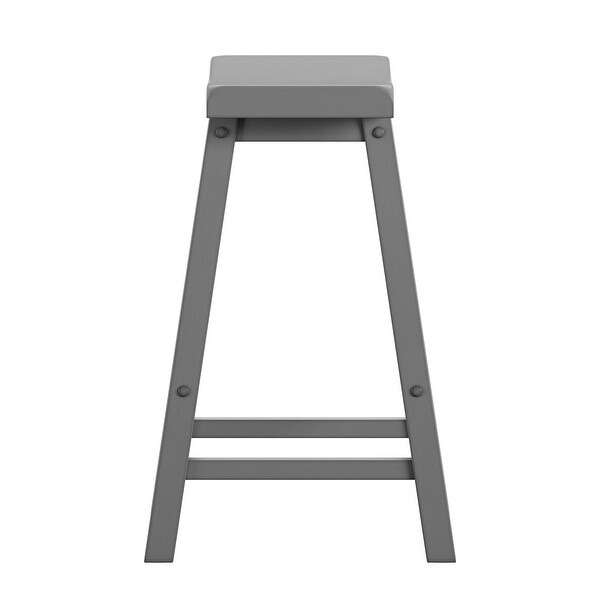 Lavish Home Swivel Wood Stool with Back