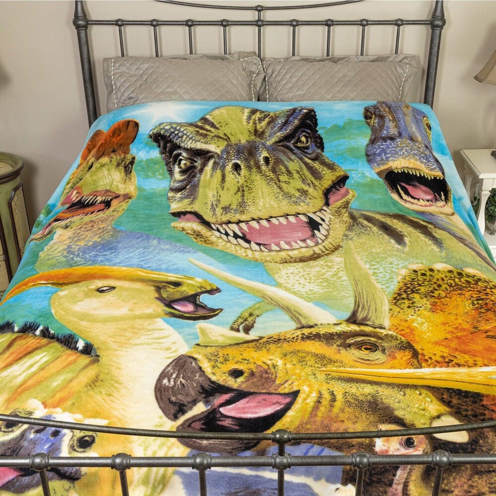 Dinosaurs Selfie Super Soft Full/Queen Size Plush Fleece Blanket