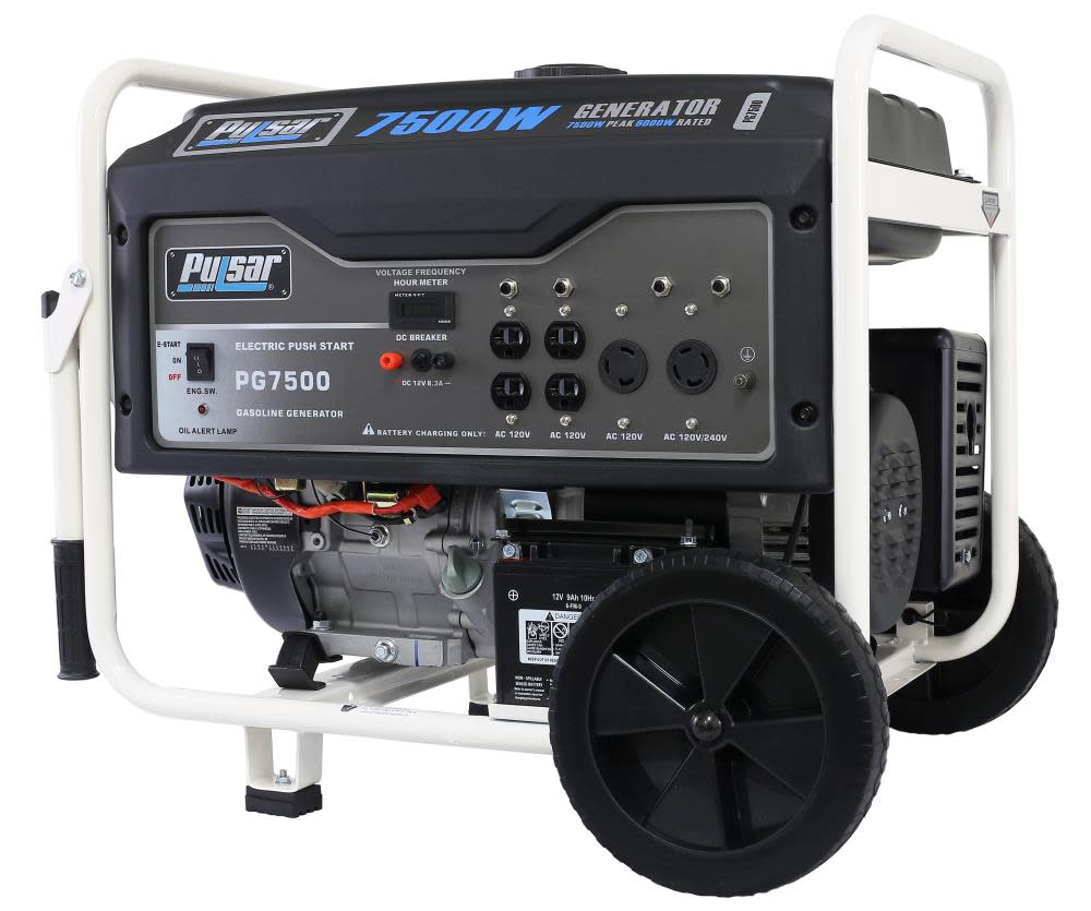 PG7500 7500W Peak 6000W Rated Portable Gas-Powered Generator with Electric Start ;