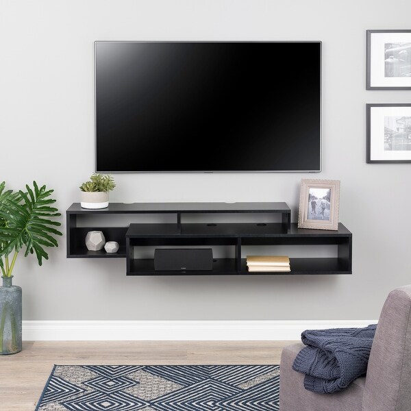 Prepac Modern Wall Mounted Media Console and Storage Shelf - 58