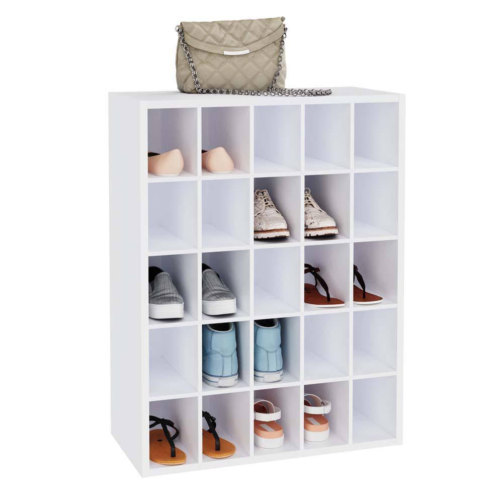 ClosetMaid 32 in. H x 24 in. W x 12 in. D White Wood Look 25-Cube Storage Organizer 78506