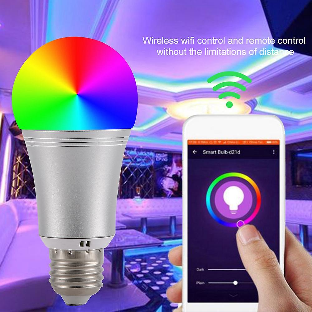 Smart Wi-fi Led Light Bulb Ac100-264v E27 9w Rgb+w Smartphone Controlled Lamp Bulbs