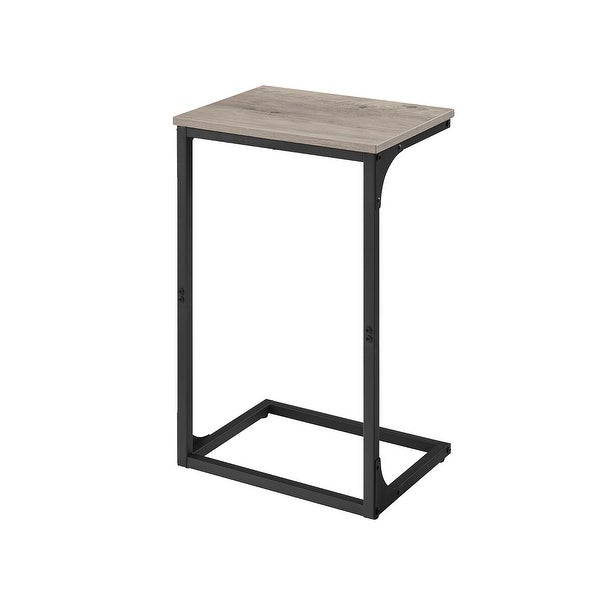 C-Shaped Side Table， End Table for Sofa， Couch Table with Metal Frame， Industrial， for Study