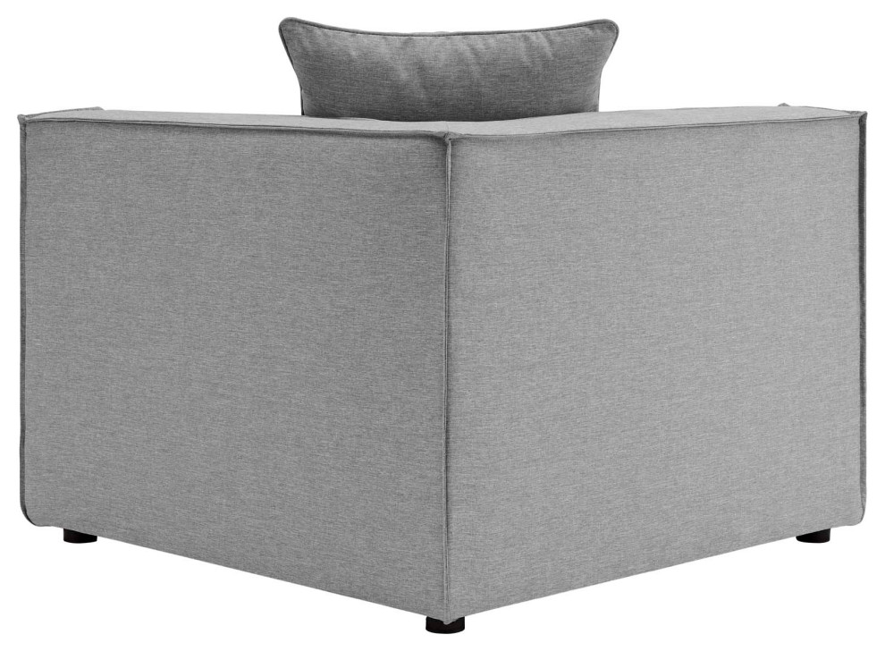 Lounge Loveseat Chaise Sofa  Fabric  Gray  Modern  Outdoor Patio Bistro   Transitional   Outdoor Loveseats   by House Bound  Houzz