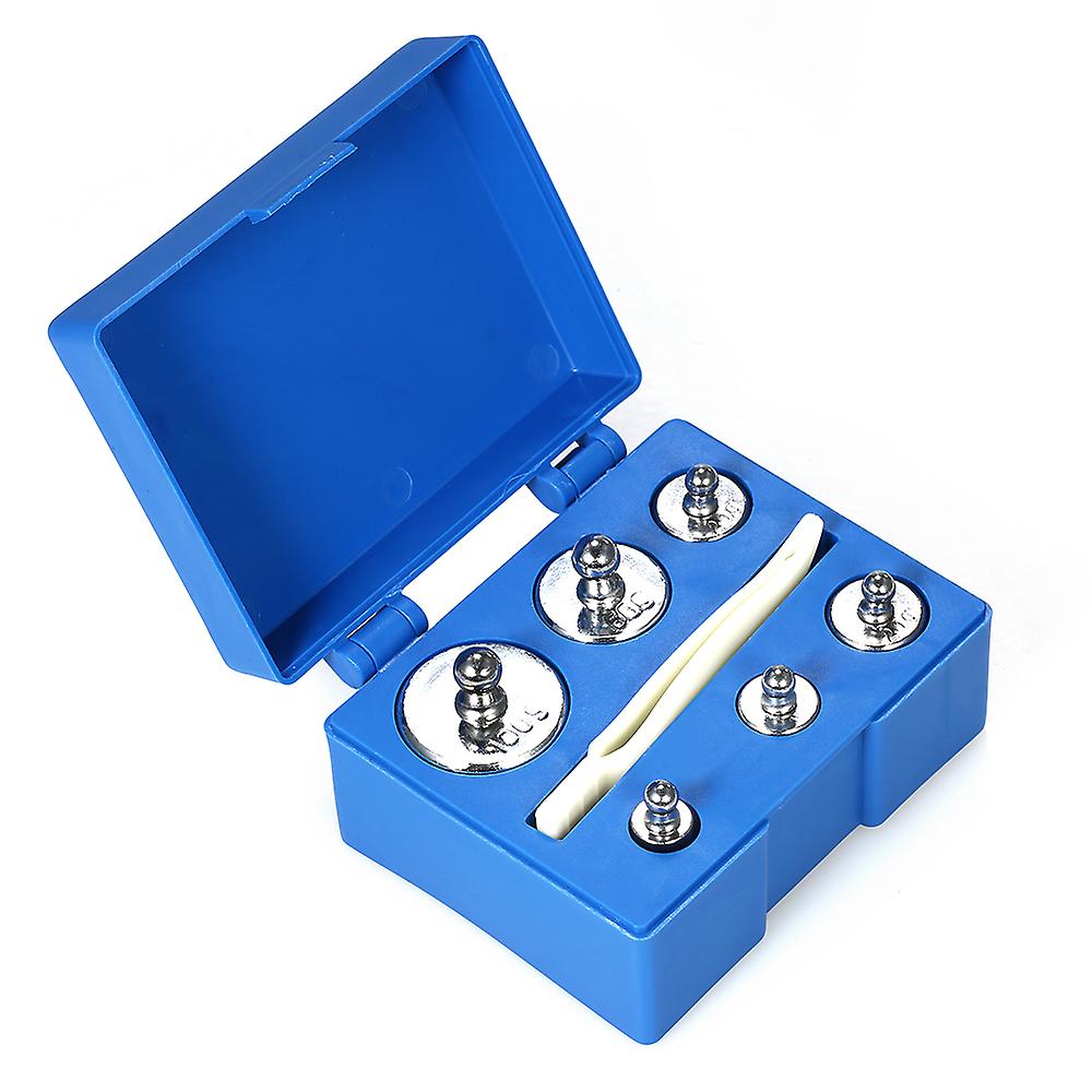 6pcs Weight 5g 10g 2x20g 50g 100g Grams Precision Calibration Weights Kit Set Total 200g With Tweezer For Balance Scale No.298686