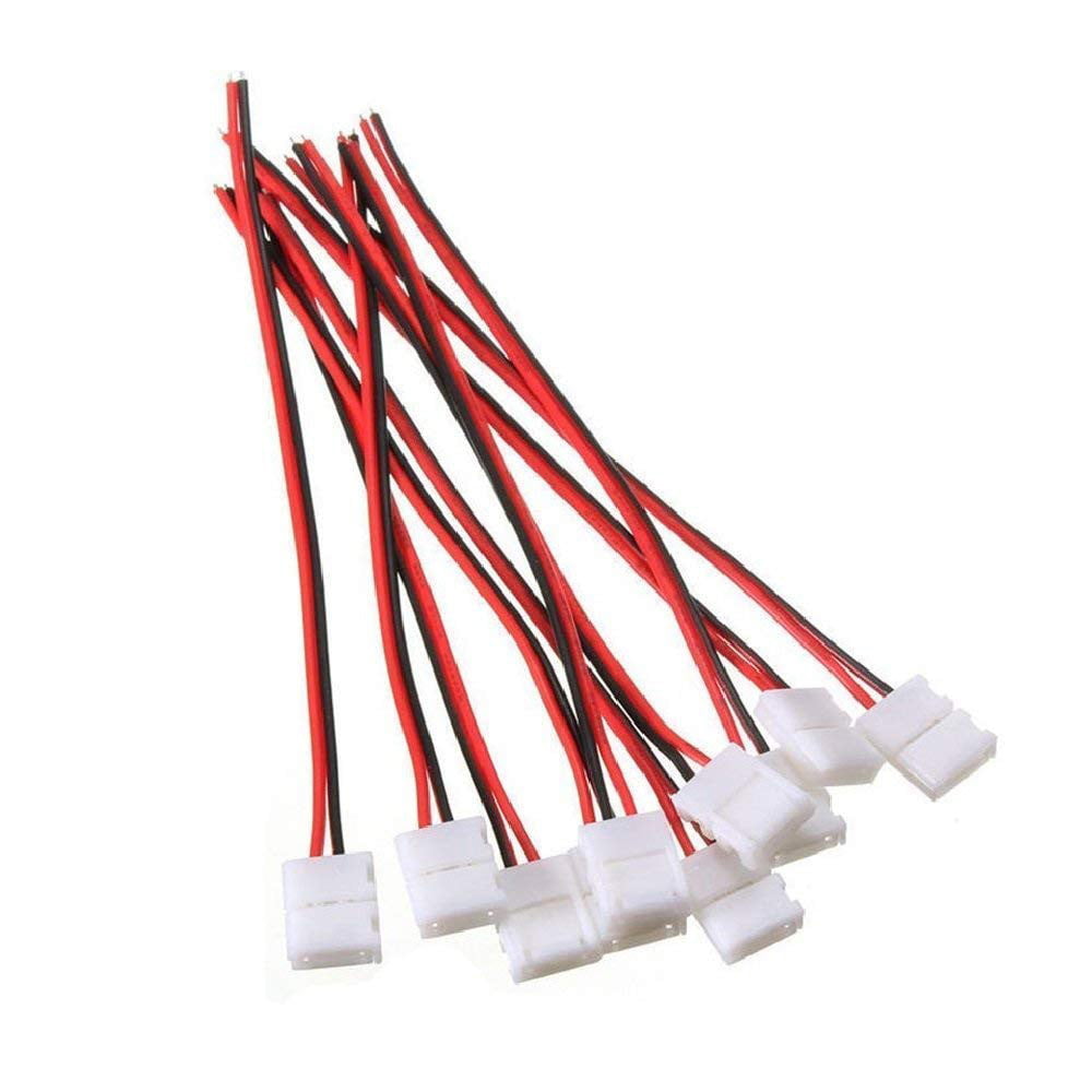 10pcs Wire Solderless Snap Down Strip Connector For 8mm Wide 3528 2835 Single Co Led lights for bedroom outdoor floor lamp pendant DIY Wedding Party Bedroom Terrace(Multicolor)