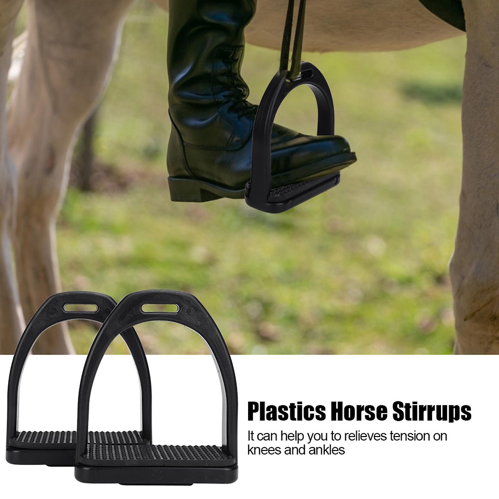 2 Pcs High Strength Plastics Stirrups With Black Non-slip Rubber Pad Horse Tool Accessories(large )