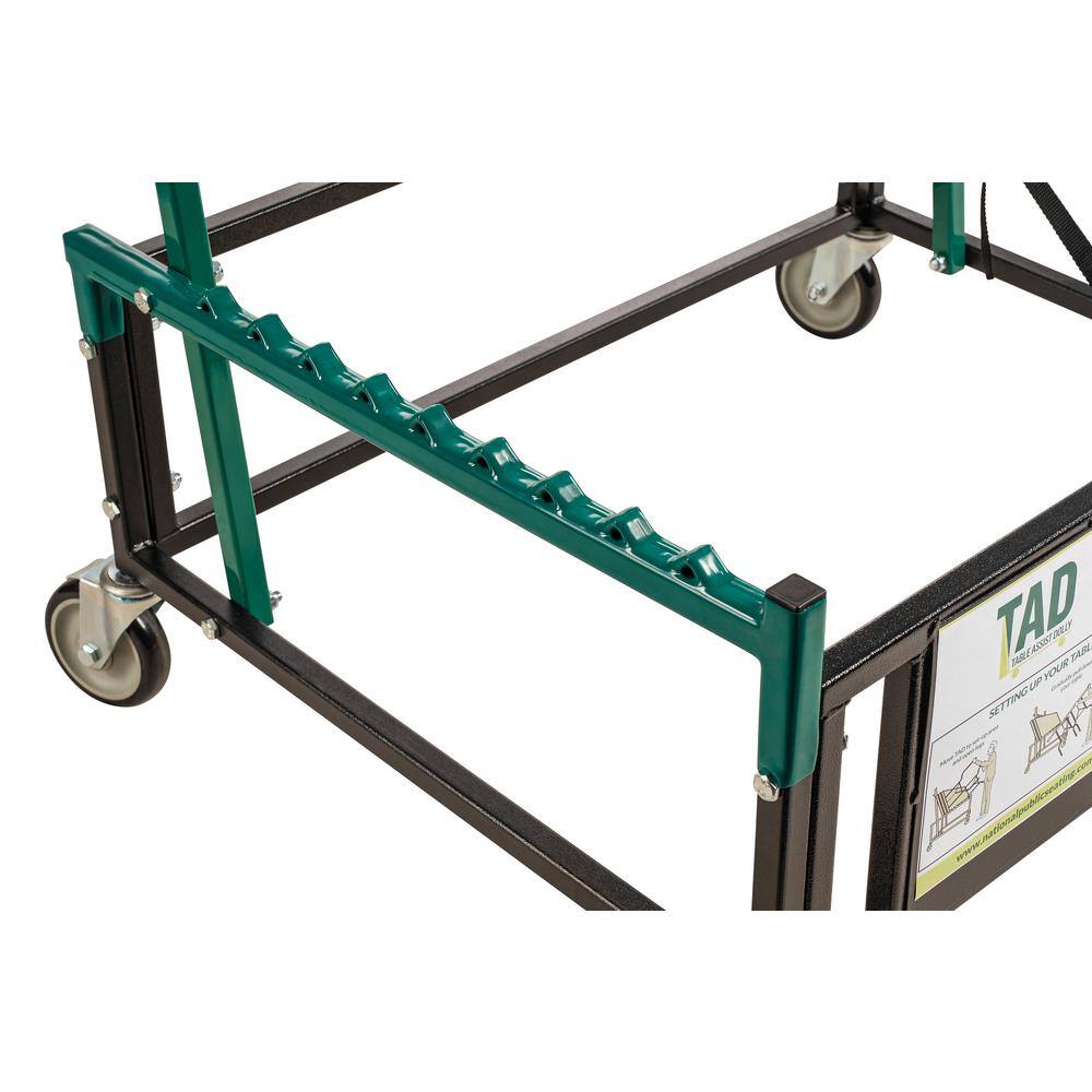 National Public Seating 1000 lbs. Steel Table Assist Dolly for Storage and Transport in Black TAD