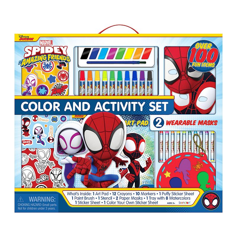 Marvel Spidey and His Amazing Friends Markers， Paints and Stickers Color and Activity Set