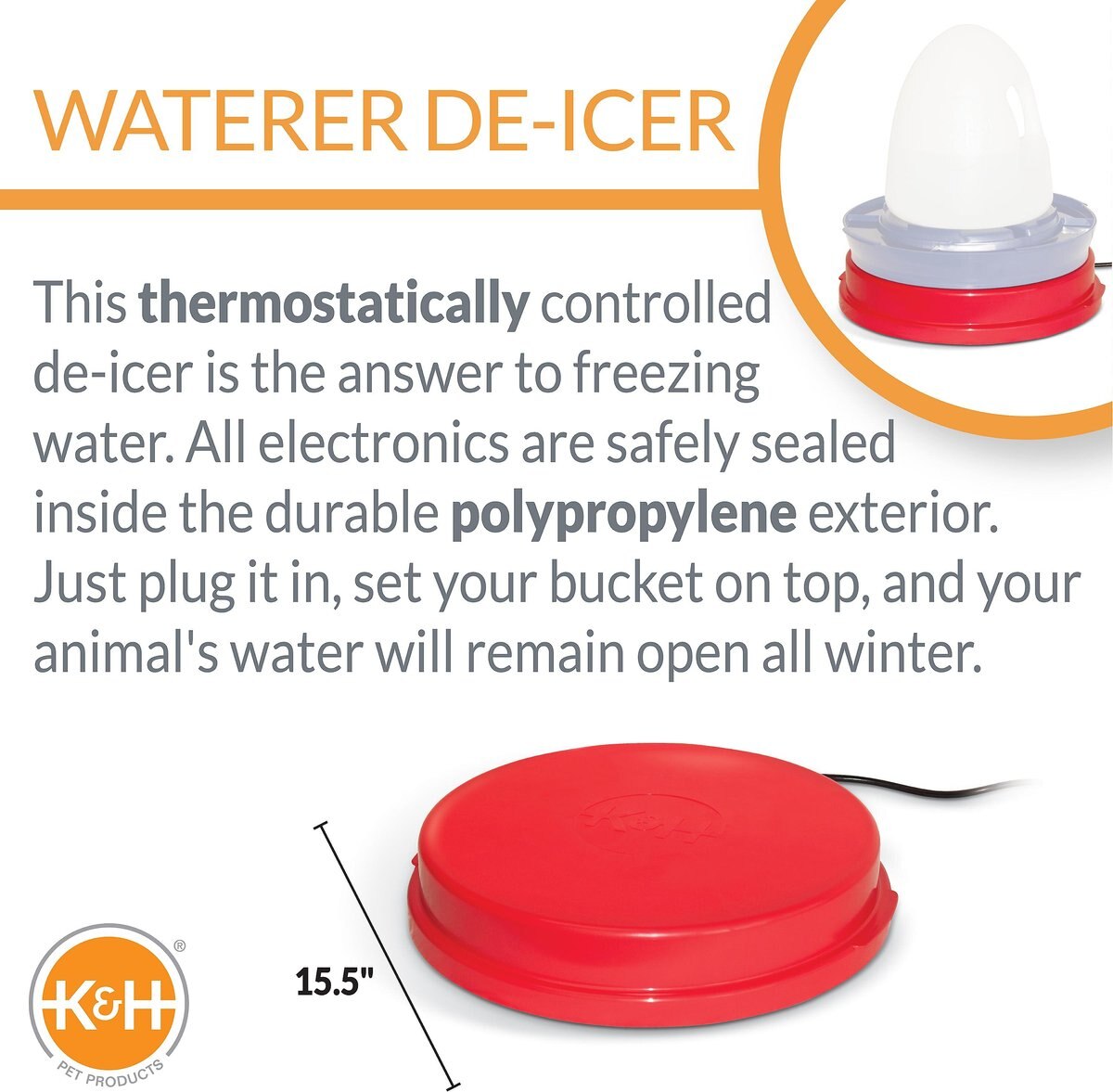 KandH Pet Products Universal Waterer Deicer