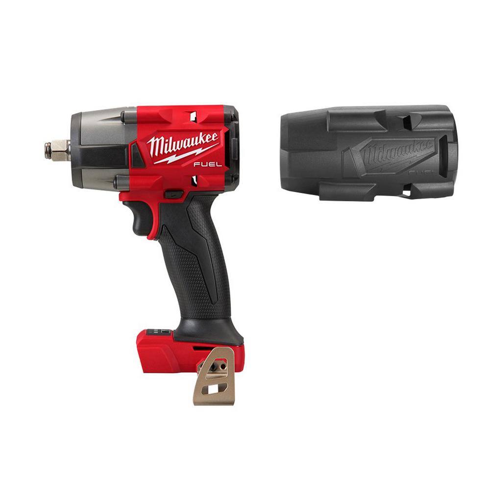 MW M18 FUEL Gen-2 18V Lithium-Ion Brushless Cordless Mid Torque 12 in. Impact Wrench with Friction Ring and with Boot 2962-20-49-16-2960