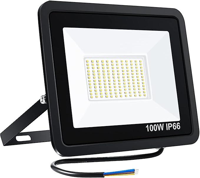 100w Led Floodlight Outdoor 10000lm Safety Light Waterproof Ip65 Wall Light Work Lighting， Cold White 6500k Led Flood Light Outside For Garage